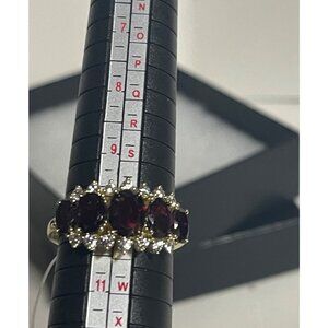 International Gold Plated Graduated CZ Garnet Ring Size 10 Gold Coast  Jewelry